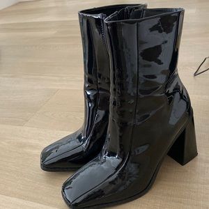 Black latex boots